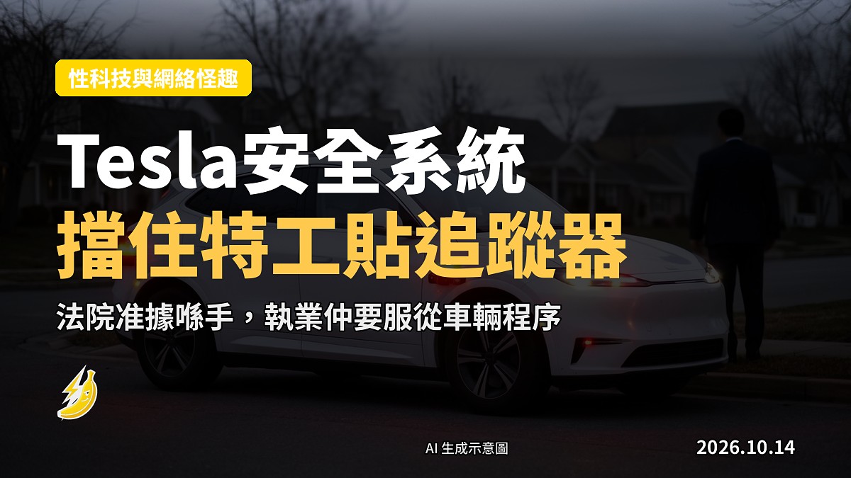 Tesla汽車嘅外部安全監控系統示意圖,顯示車輛周圍監控相機運作