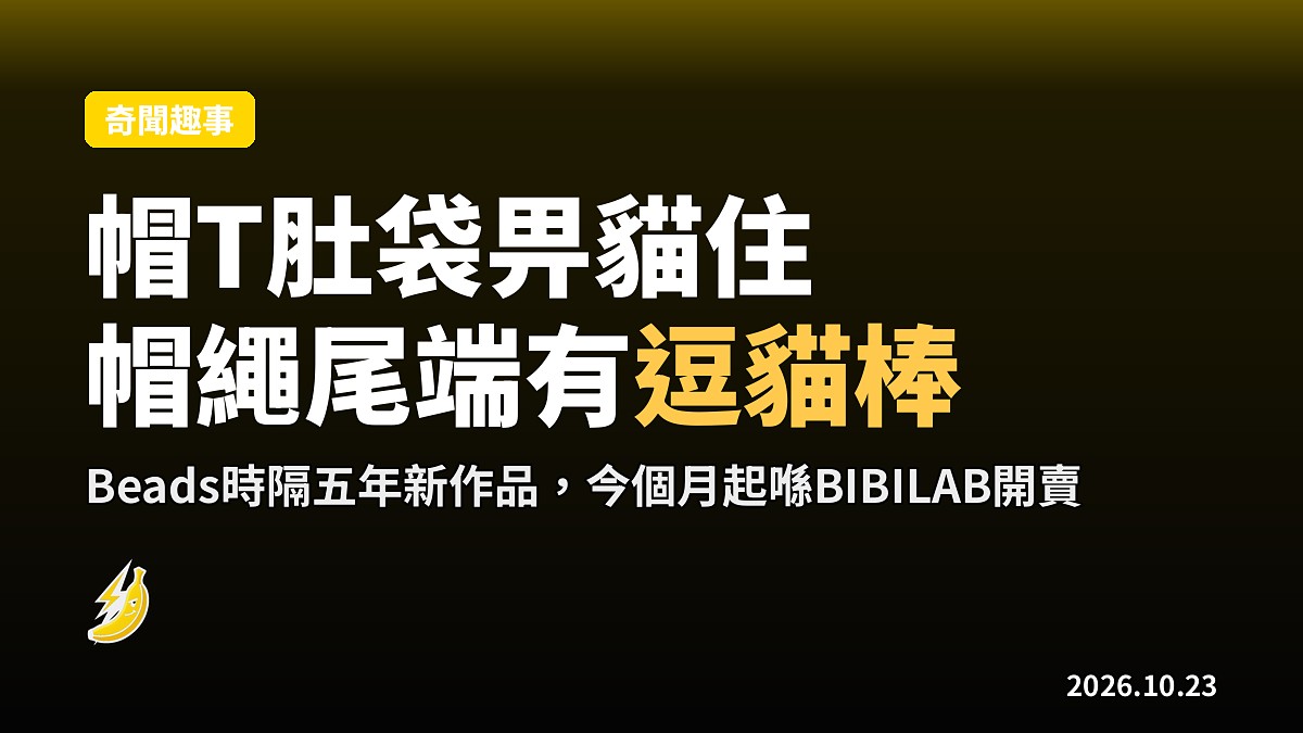 帽T肚上開個袋畀貓住,帽繩尾端仲有逗貓棒