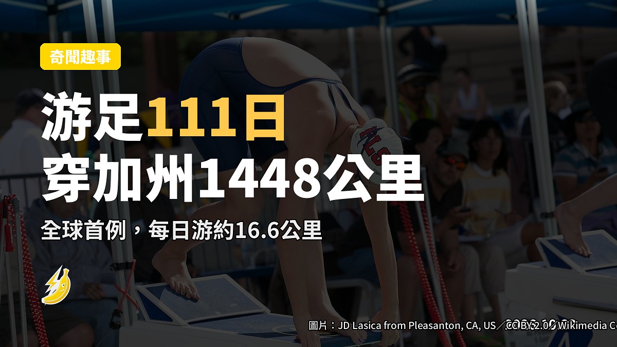 美國女子游足111日穿加州海岸1448公里 全球首個