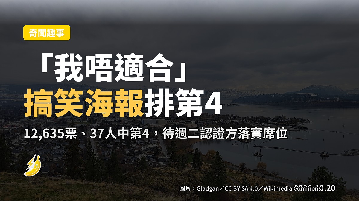 「我唔適合」嘅佢，靠搞笑海報初步排第4，或當選加拿大市議員