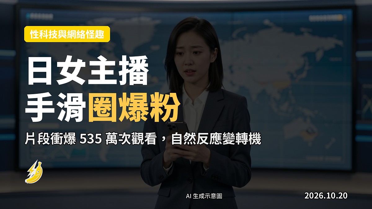 示意圖：日本女主播喺直播間意外對住鏡頭遮手機