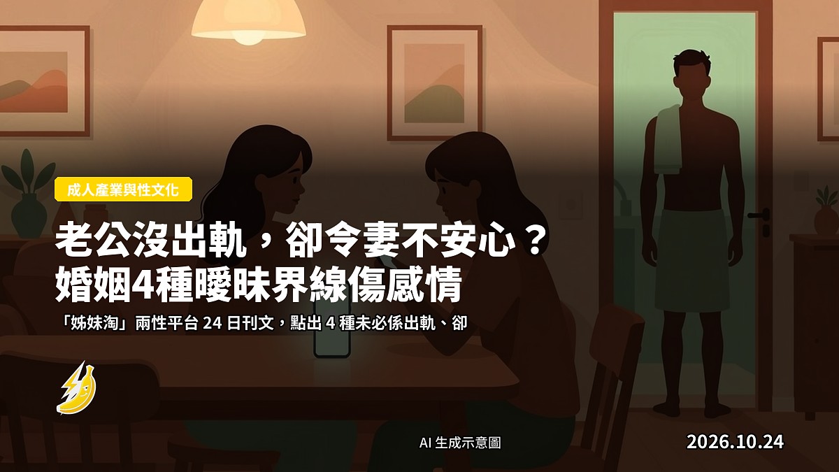 示意圖：家居客廳，一對夫婦，手機螢幕亮起，女子若有所思