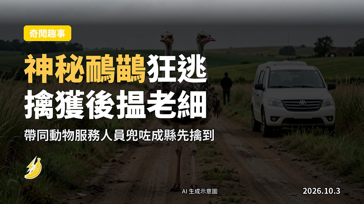 示意圖：維吉尼亞鄉村公路上嘅一隻鴯鶓，路邊停住動物服務車輛