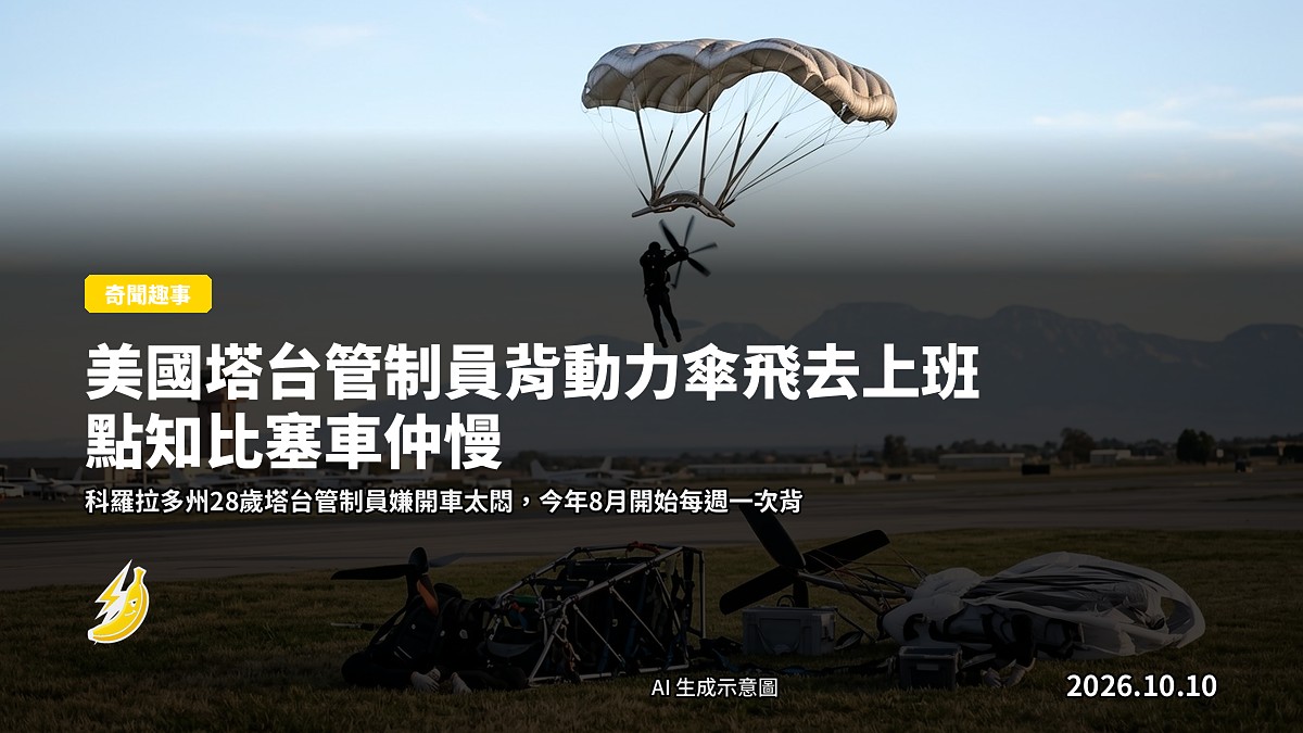 科羅拉多州上空滑翔嘅動力飛行傘，遠景見機場塔台
