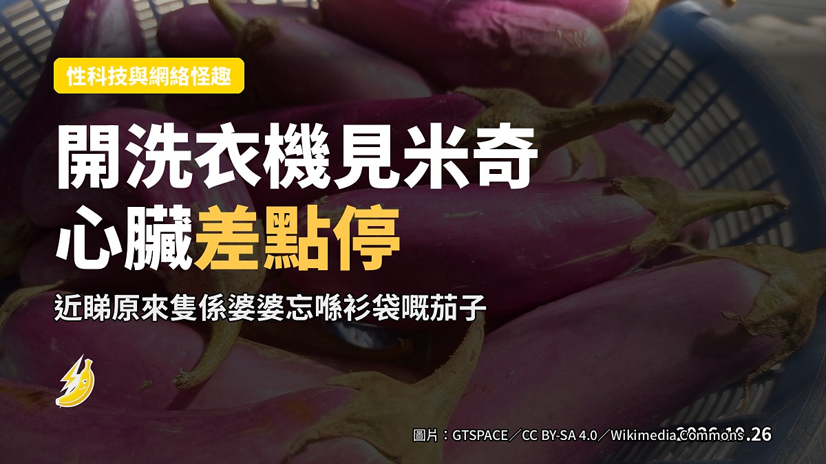 開洗衣機見「米奇」嚇到心臟差點驟停，近睇原來隻係隻茄