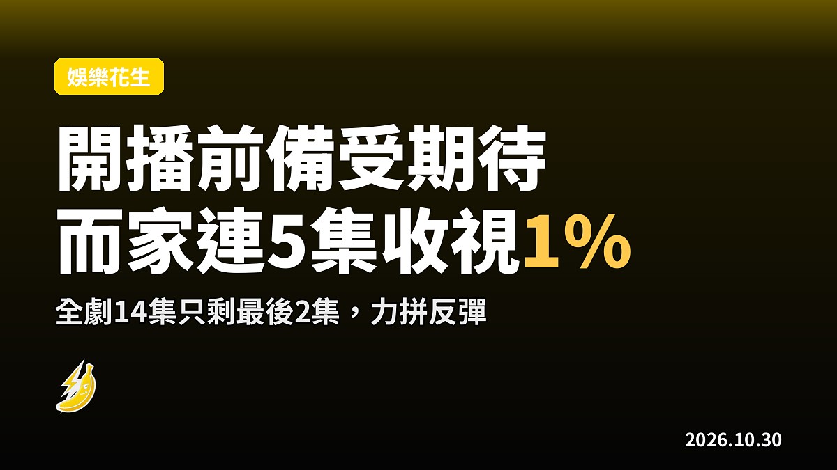 《除了你之外的戀愛》開播前備受期待，而家連5集收視1%