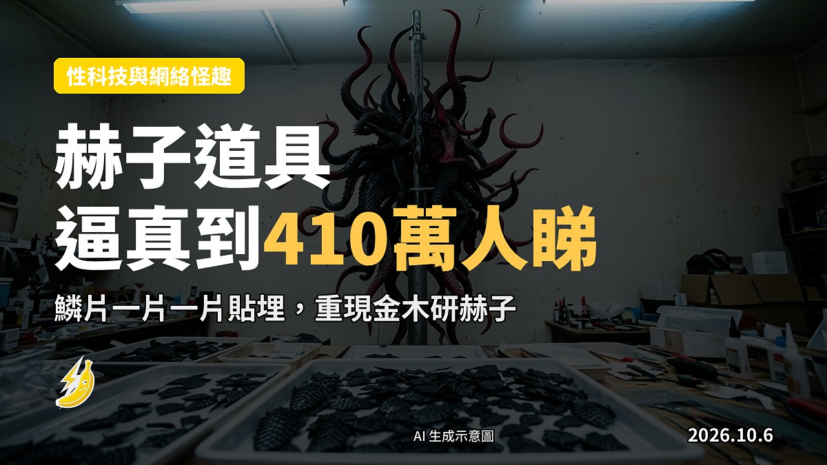 陳列喺支架上嘅黑色鱗片狀 cosplay 道具（示意圖）