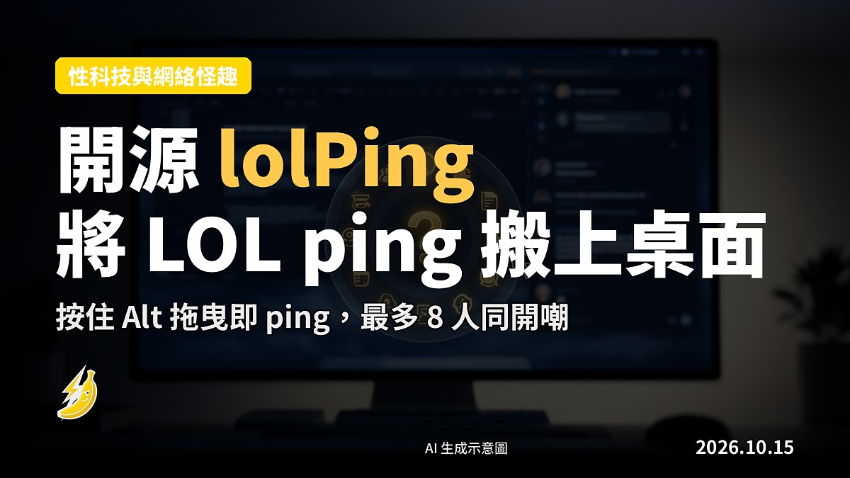透明桌面浮層顯示圓形 ping 選單，背景為模糊的電腦工作區